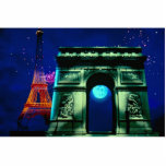 Eiffel Tower and Arc de Triomphe with moon Acrylic Cut Out