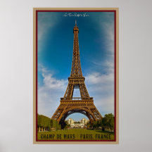 Eiffel Tower and Champ de Mars Posters
