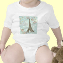Eiffel Tower and Pink Roses t-shirts