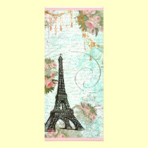 Eiffel Tower and Pink Roses invitations