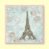 Eiffel Tower and Pink Roses magnets