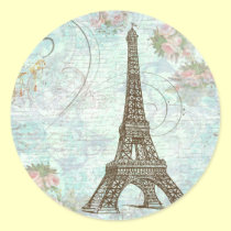 Eiffel Tower and Pink Roses stickers