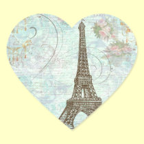Eiffel Tower and Pink Roses stickers