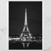 Eiffel Tower at Night - B/W Full Colour Flyer