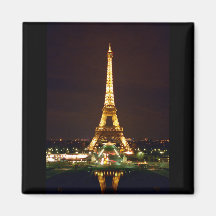 Eiffel Tower at Night - Colour Refrigerator Magnet