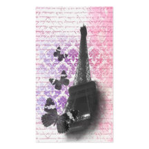 Eiffel tower & butterflies business card