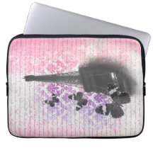 Eiffel tower & butterflies computer sleeve