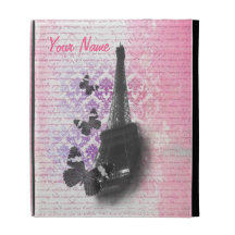 Eiffel tower & butterflies iPad folio cover