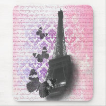 Eiffel tower & butterflies mousepads