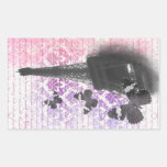Eiffel tower & butterflies rectangular sticker