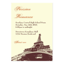 Eiffel Tower ecru prom bid custom admission ticket business cards