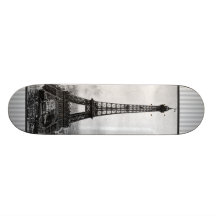 Eiffel Tower In Paris Striped Vintage Skateboard