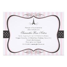 Eiffel Tower Paris Bridal Shower Personalised Announcement