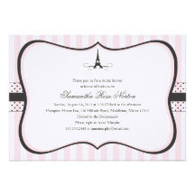Eiffel Tower Paris Bridal Shower Invitations