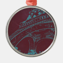 Eiffel Tower Paris Christmas Ornament