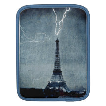 Eiffel Tower Paris France - Lightning strike 1902 iPad Sleeve