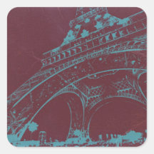 Eiffel Tower Paris Square Sticker