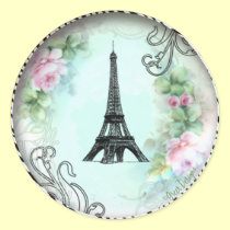 Eiffel Tower Pink Roses and Zebra Print stickers