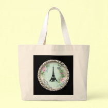 Eiffel Tower Pink Roses and Zebra Print bags