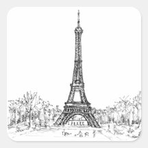Eiffel Tower Square Sticker