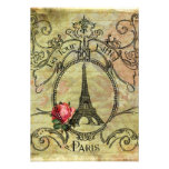 Eiffel Tower steampunk Red Rose Paris Personalised Announcements