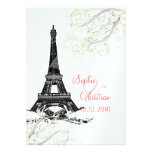 Eiffel Tower + swirls Wedding Invitations