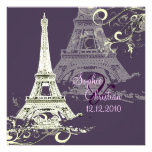 Eiffel Tower + swirls  Wedding Invitations