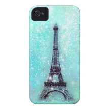 Eiffel Tower Turquoise iPhone 4 Case-Mate Cases