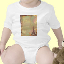 Eiffel Tower Vintage Style in Pink t-shirts