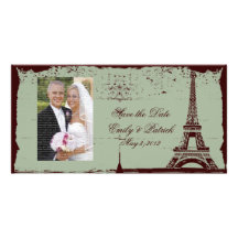 Eiffel Tower Wedding Save the Date Photo Cards