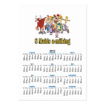 eight maids a-milking 8th eighth day christmas business card