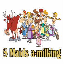 eight maids a-milking 8th eighth day christmas photo sculptures