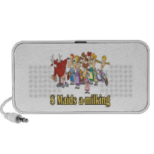eight maids a-milking 8th eighth day christmas portable speakers
