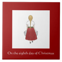 Eighth Day of Christmas Tile - Milkmaid tiles