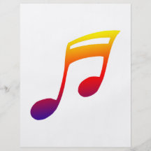 Eighth notes red yellow blue music design custom flyer