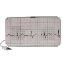EKG heartbeat on graph paper, pulse beating iPhone Speakers