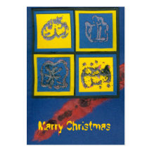 ekos blue Merry Christmas Gift Tag Business Card