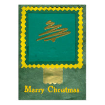 ekos green-yellow Merry Christmas Gift Tag Business Card