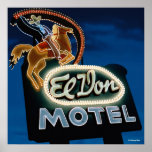 El Don Motel Night on Route 66 Poster