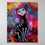 EL GATO II DAY OF THE DEAD PAINTING POSTER