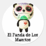 El Panda de Los Muertos Round Stickers