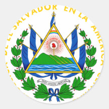 el salvador emblem round sticker