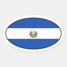 El Salvador Flag Oval Sticker