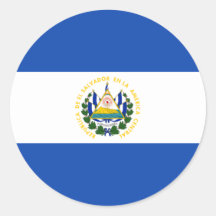 El Salvador  Flag SV Round Sticker