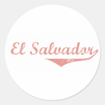 El Salvador Revolution Style Round Stickers