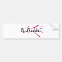 El Shaddaï noir motif rose Bumper Sticker