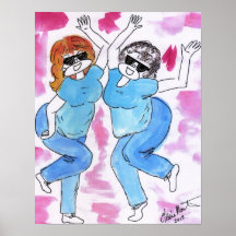 Elaine & Irene One Dance 100 Day's Print