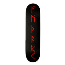 Elder Futhark Runes red Skate Board Deck