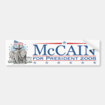 Elect McCain GOP Elephant 2008 Bumper Stickers