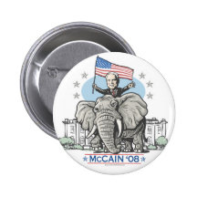 Elect McCain GOP Elephant 2008 Pins